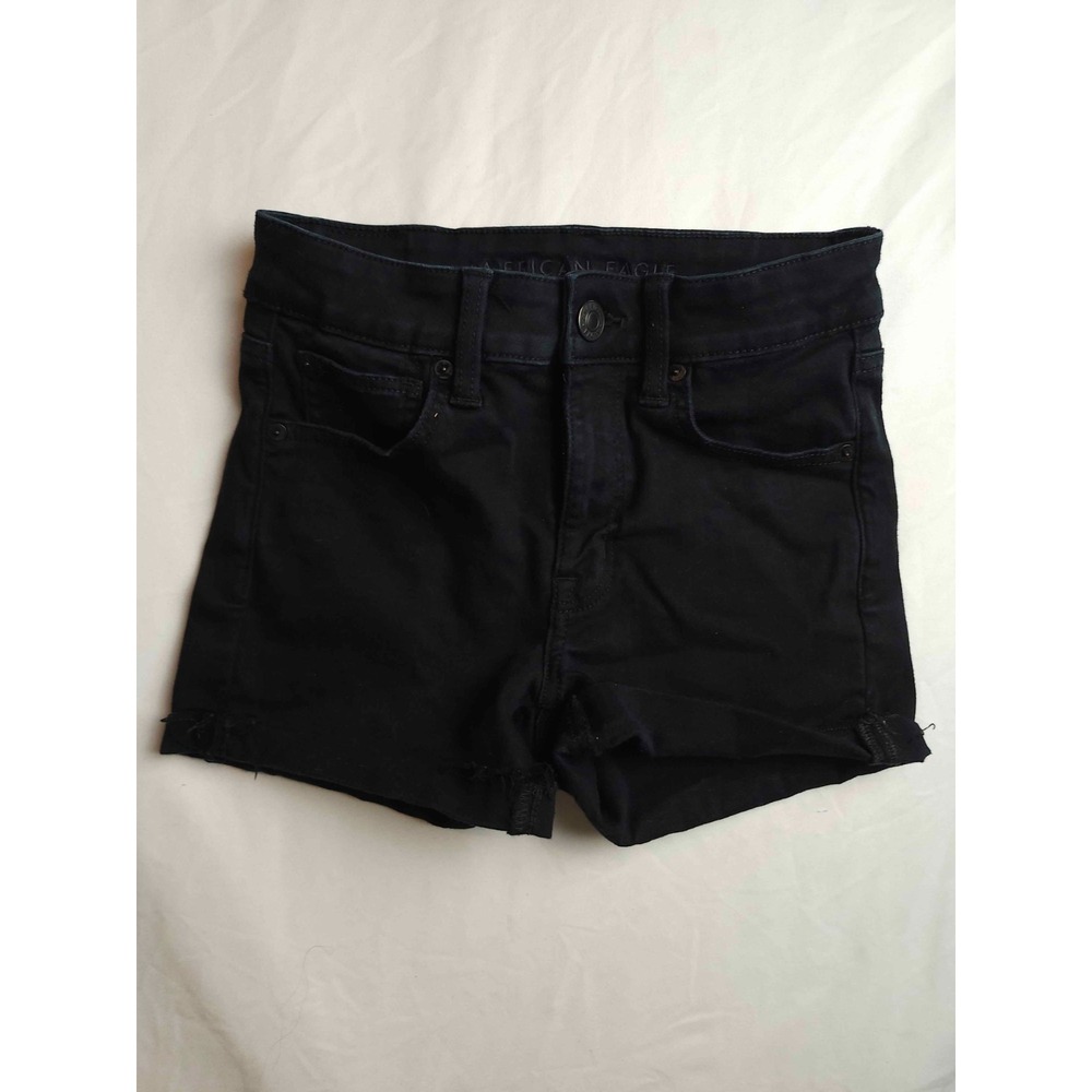American Eagle Shorts Womens 2‎ Black Denim Indie Sleaze Concert Festival Chic